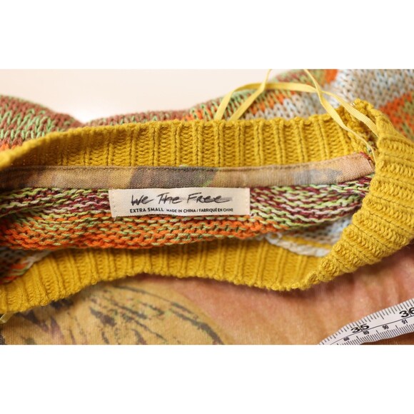 We The Free People  Ibiza Swit Knit Crochet Sleeve Palm Tree Beachy Tunic XS - Picture 3 of 8